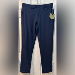 NEW SKYR Tricot Dynasty‎ Slim Fit Performance Pants Mens 34x32 Navy Zip Pockets